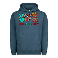 Pigment Midnight Navy peace love dia de los muertos Urban Hoodie - AdoDesignShop