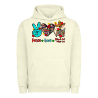 Pigment Pistachio peace love dia de los muertos Urban Hoodie - AdoDesignShop