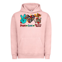 Pigment Salmon peace love dia de los muertos Urban Hoodie - AdoDesignShop