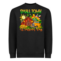 Black Small Town St Patrick's Day Heavyweight Sweatshirt - CowhideDigitalArt