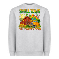 Heather Grey Small Town St Patrick's Day Heavyweight Sweatshirt - CowhideDigitalArt