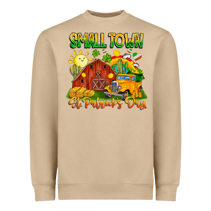 Small Town St Patrick's Day Heavyweight Sweatshirt by CowhideDigitalArt | Teevron