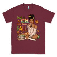 Burgundy Just a girl who loves Fall afro woman Classic Tee - NancyCooperArtShop