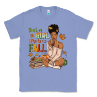Colony Blue Just a girl who loves Fall afro woman Classic Tee - NancyCooperArtShop