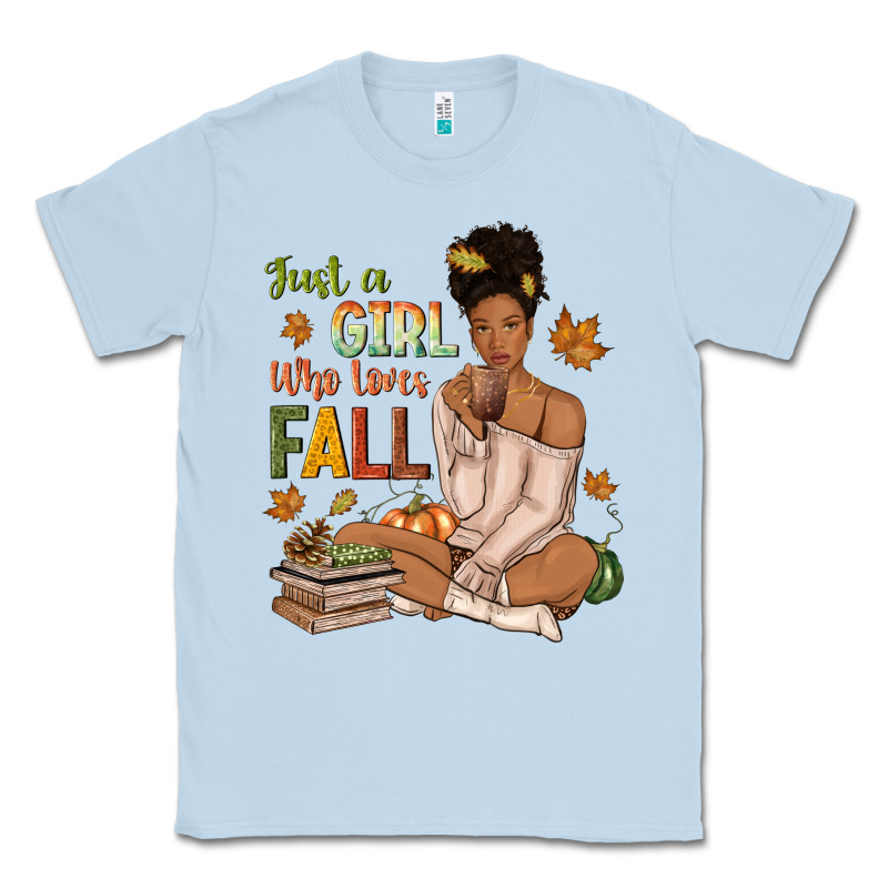 Just A Girl Who Loves Fall Afro Woman Classic Tee by NancyCooperArtShop | Teevron
