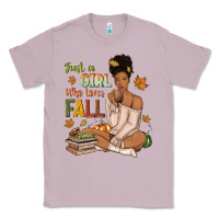 Lilac Just a girl who loves Fall afro woman Classic Tee - NancyCooperArtShop