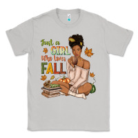 Moon Dust Just a girl who loves Fall afro woman Classic Tee - NancyCooperArtShop