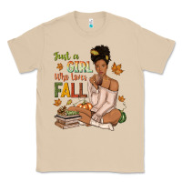 Mushroom Just a girl who loves Fall afro woman Classic Tee - NancyCooperArtShop