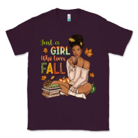 Plum Just a girl who loves Fall afro woman Classic Tee - NancyCooperArtShop