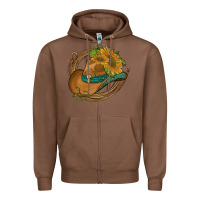 Chestnut western hat with sunflowers and rope Zipper Hoodie - Artiststas