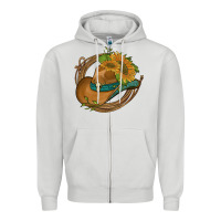 Dove Grey western hat with sunflowers and rope Zipper Hoodie - Artiststas