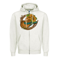 Oatmeal Heather western hat with sunflowers and rope Zipper Hoodie - Artiststas