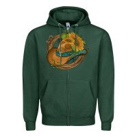 Sports Green western hat with sunflowers and rope Zipper Hoodie - Artiststas