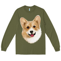 Army Green Corgi Long Sleeve Tee - Jasminsmagicworld