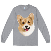 Heather Grey Corgi Long Sleeve Tee - Jasminsmagicworld