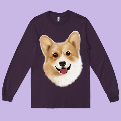 Corgi Long Sleeve Tee Designed By Jasminsmagicworld