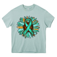 Arona Ovarian Liver Cancer Awareness Sunflower Heavy Core Tee - RanaPortraitStore