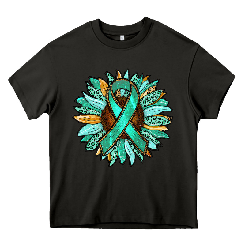 Ovarian Liver Cancer Awareness Sunflower Heavy Core Tee by RanaPortraitStore | Teevron