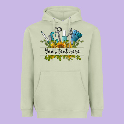 Customize Nail Tools With Sunflower Preview Heavyweight Hoodie Designed By Barkaloodesign