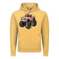 Vintage Mustard Easter monster truck Easter Day Vintage Hoodie - HowdyJamesFarm