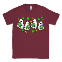 Burgundy clover ghostie st.patrick's day Classic Tee - Artiststas