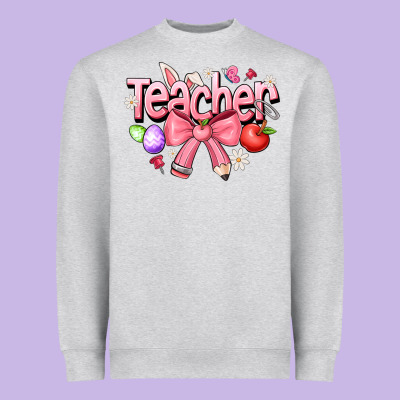 Easter Teacher Heavyweight Sweatshirt Designed By Cowhidedigitalart