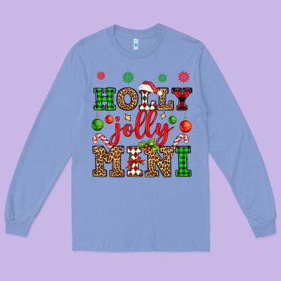 Holly Jolly Mini Long Sleeve Tee Designed By Oliviacreatesart