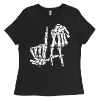 La Hand Sign Lazy Diy Halloween Costume Skeleton Los Angeles Pullover Ladies Tee | Teevron