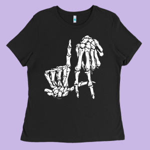 La Hand Sign Lazy Diy Halloween Costume Skeleton Los Angeles Pullover Ladies Tee Designed By Trangstudio