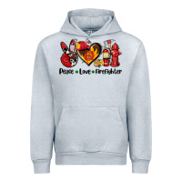 Heather Grey peace love firefighter Urban Hoodie - AdoDesignShop