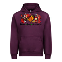 Mauve Wine peace love firefighter Urban Hoodie - AdoDesignShop