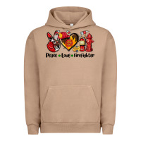 Pigment Burro peace love firefighter Urban Hoodie - AdoDesignShop