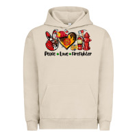 Pigment French Oak peace love firefighter Urban Hoodie - AdoDesignShop
