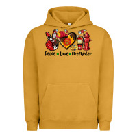 Pigment Peanut Butter peace love firefighter Urban Hoodie - AdoDesignShop