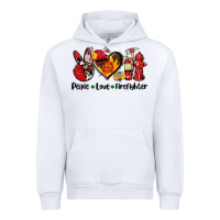 White peace love firefighter Urban Hoodie - AdoDesignShop