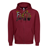 Burgundy faith over fear Zipper Hoodie - CowhideDigitalArt