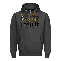 Charcoal Heather faith over fear Zipper Hoodie - CowhideDigitalArt