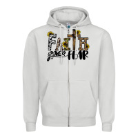 Dove Grey faith over fear Zipper Hoodie - CowhideDigitalArt