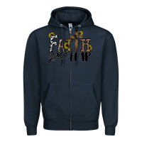 Navy faith over fear Zipper Hoodie - CowhideDigitalArt