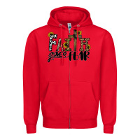 Red faith over fear Zipper Hoodie - CowhideDigitalArt