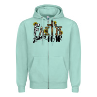 Seafoam faith over fear Zipper Hoodie - CowhideDigitalArt