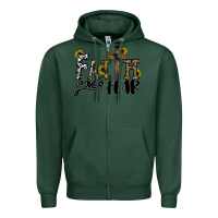Sports Green faith over fear Zipper Hoodie - CowhideDigitalArt
