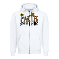 White faith over fear Zipper Hoodie - CowhideDigitalArt
