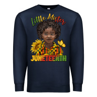 Navy little mister juneteenth black boy Premium Sweatshirt - BarkalooDesign
