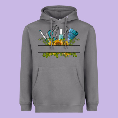 Customize Nail Tools With Sunflower Heavyweight Hoodie Designed By Barkaloodesign