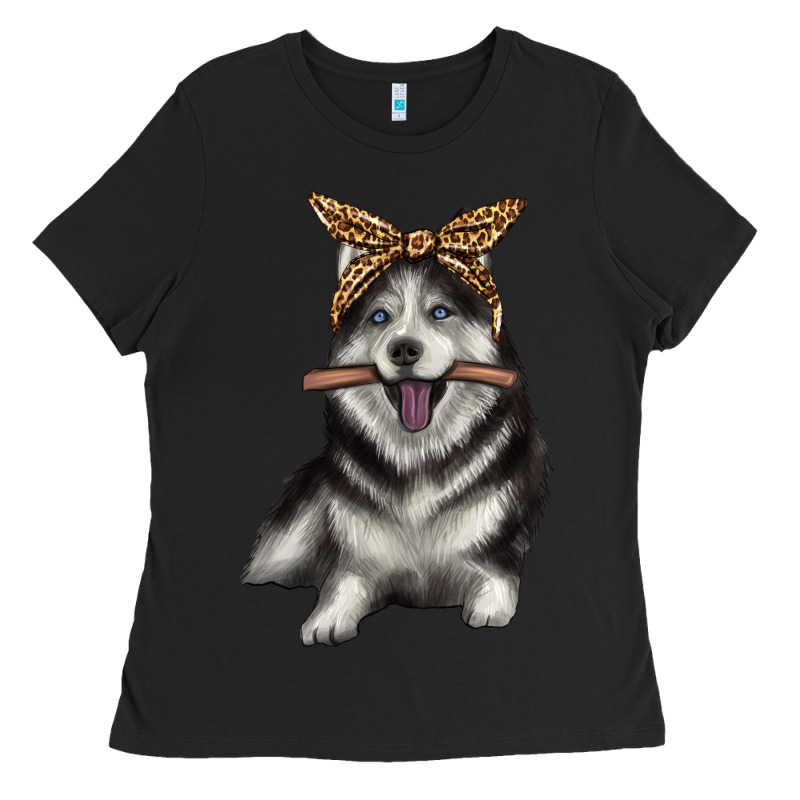 Alaskan Husky With Bandeau Ladies Tee by texasbilliewilder | Teevron