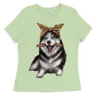 Matcha alaskan husky with bandeau Ladies Tee - texasbilliewilder