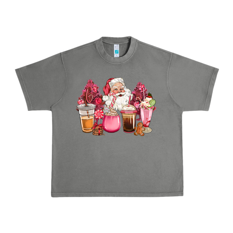 Pink Christmas Pink Tree Santa Coffe Cups Urban Heavy Tee by CowGirlArtShop | Teevron