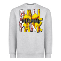 Heather Grey ball park mama Heavyweight Sweatshirt - CowhideDigitalArt