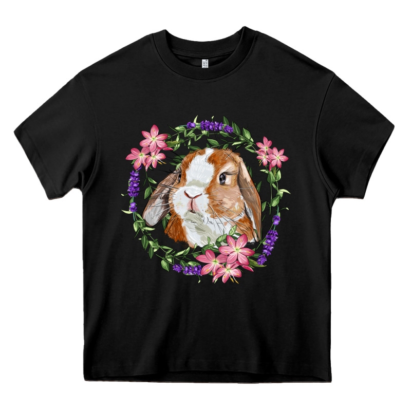 Bunny Face With Floral Wreath Heavy Core Tee by RanaPortraitStore | Teevron